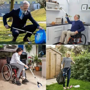 Extra lange 43 Zoll (109,22 Zoll) Grabber-Werkzeug mit magnetischem Spitzen, faltenbarer Reacher-Klaue für Müllabfuhr, leichtes Aluminium-Arm-Verlängerung, Mehrwinkel-Griff, Müllabfuhr für Senioren - Ideal für Schlafzimmer, Toilette, Küche, Terrasse, Bodenreinigung